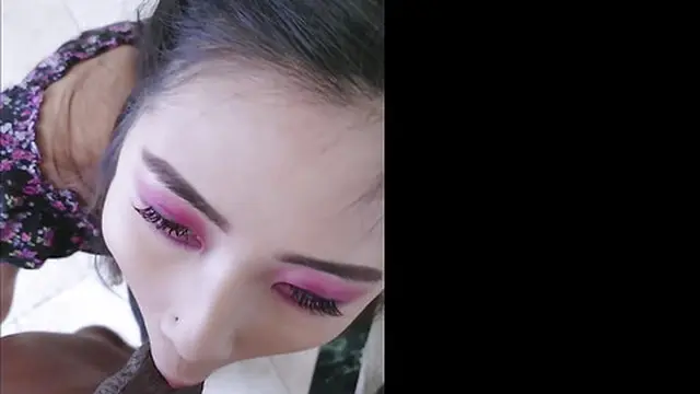 Lovely teenage cutie Eva Yi rides a BBC like a professional