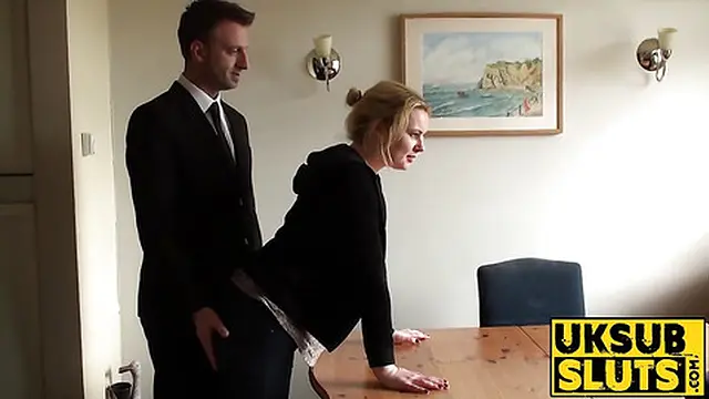 UKSubSluts com - Chubby girl enjoys intense rough sex with older dominant man