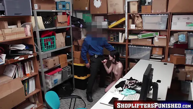 Teen thief avoids jail by pleasuring a hot detective after stealing