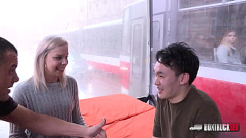 Beauty Slender Julia Parker first time fucking in public