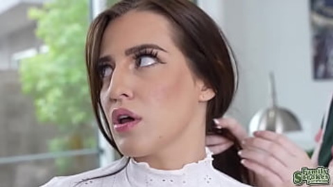 Ariel used Kyle's cock to teach Aubree how to suck cock