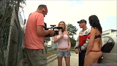 Brunette porn star hottie make amateur dude fuck her wet cunt