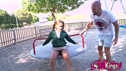 Public exhibitionism with a tiny babe and a BIG COCK!