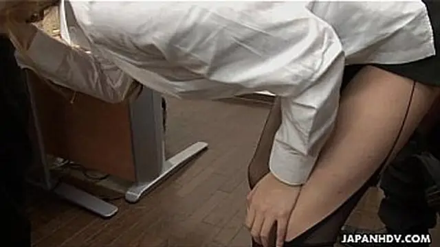 Asian slut gets fucked in the office