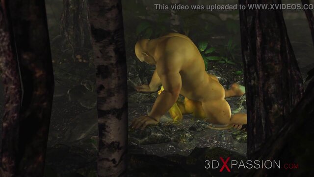 Extreme monster and hot female goblin get down in the great outdoors